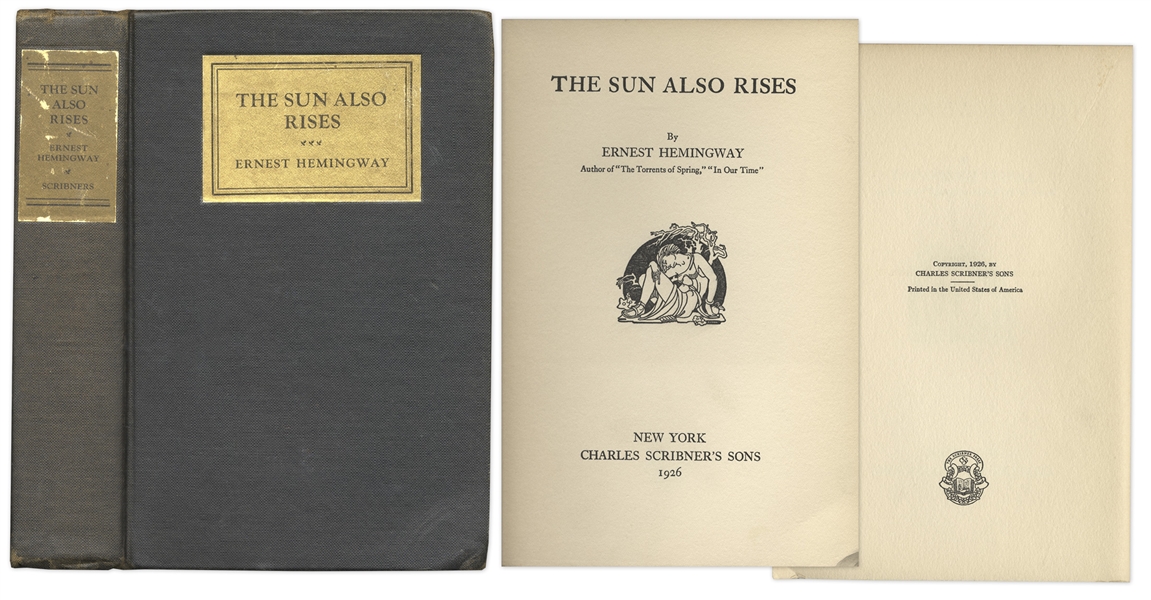 First Edition of Ernest Hemingway's ''The Sun Also Rises'' -- Beautiful Hardcover Edition of a Literary Masterpiece