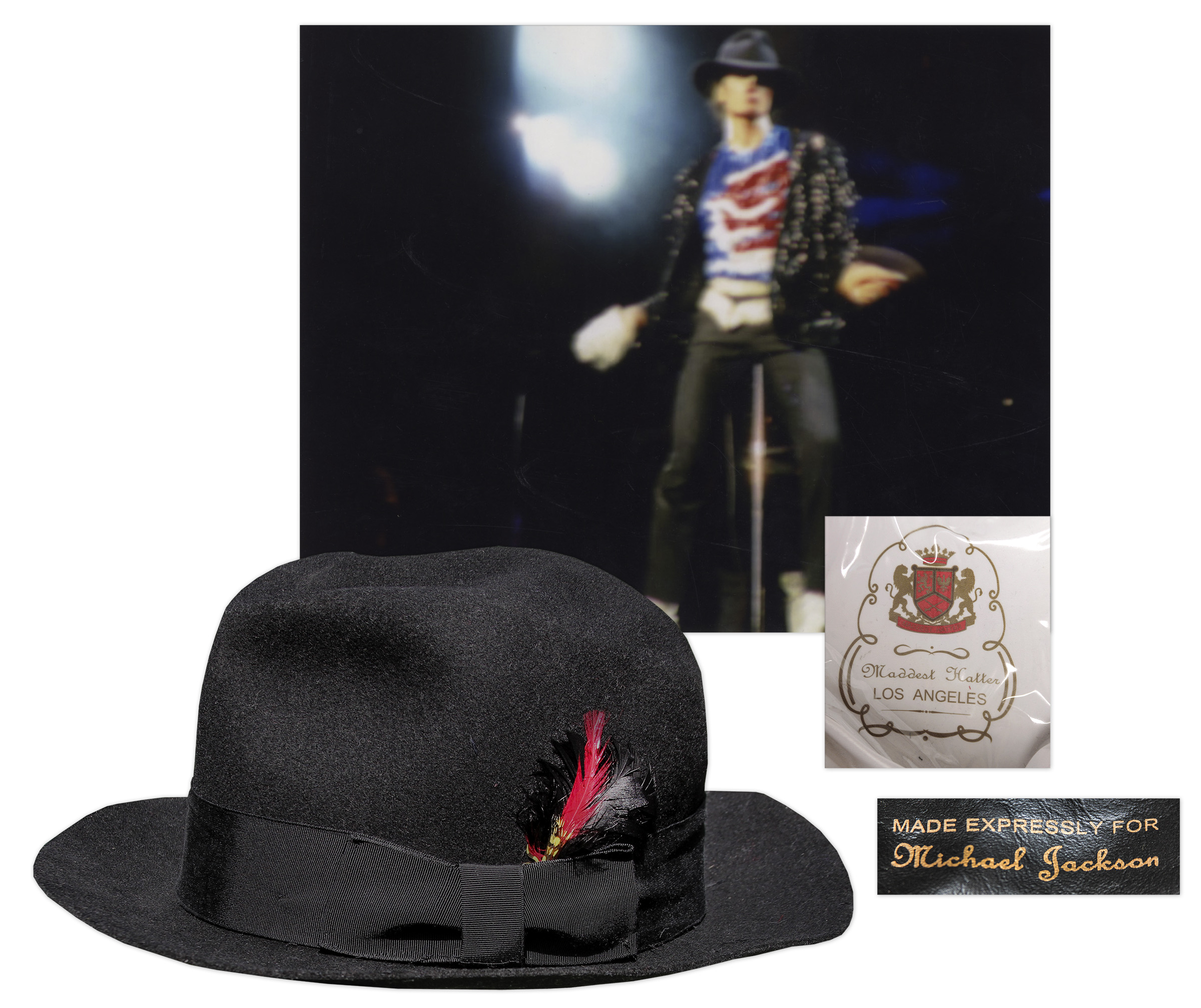 Michael Jackson Fedora worn by him Michael Jackson's Famous Stage-Worn Black Fedora -- From 1984 ''Victory'' Tour