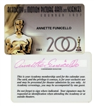 Annette Funicello Motion Picture Academy Membership Card From 2001 -- With COA From Funicello Research Fund