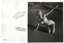 Original 1946 Photograph of Marilyn Monroe Taken by Andre de Dienes -- With de Dienes Backstamps, Developed by Him From His Negative -- Large Format Photo Measures 11 x 12.25