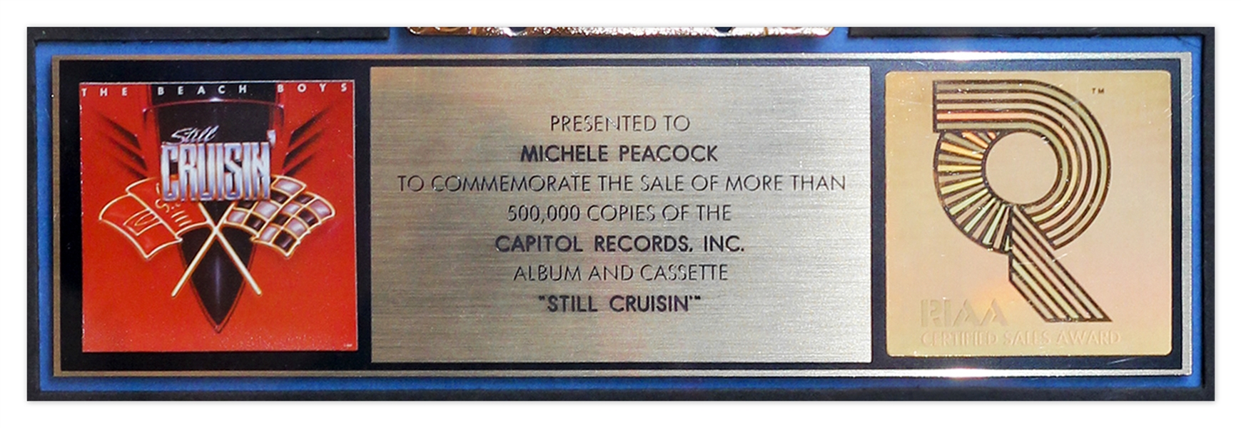 The Beach Boys RIAA Gold Record Award for ''Still Cruisin'''