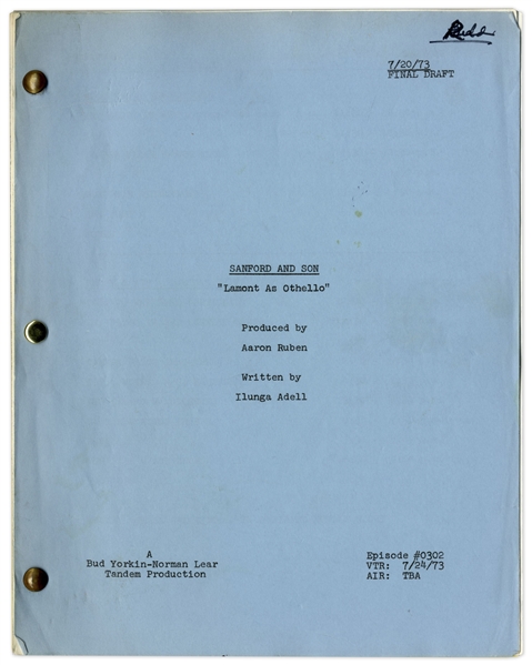 ''Sanford & Son'' Season 3, Episode 1 Final Draft Script Owned & Annotated by Redd Foxx -- 47 Pages -- Very Good Condition -- From Redd Foxx Estate