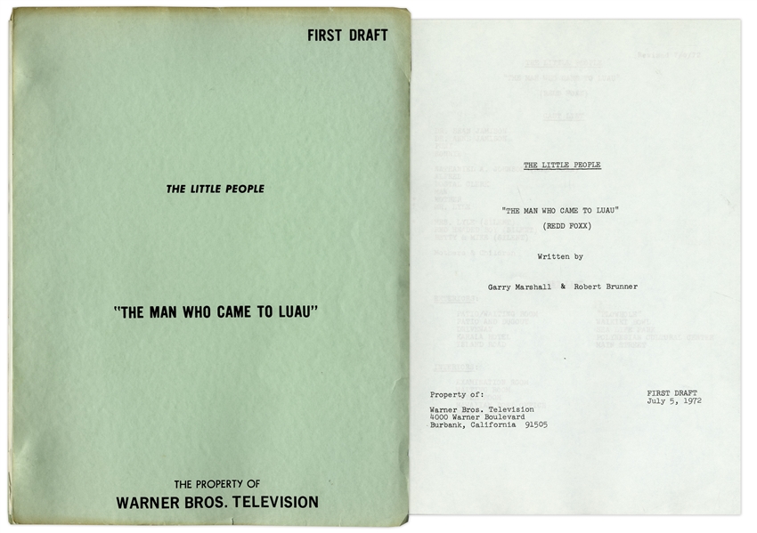 ''The Little People'' First Draft Script for Episode ''The Man Who Came to Luau'', Owned by Redd Foxx -- Written by Garry Marshall -- 38pp. -- Very Good Condition -- From Redd Foxx Estate