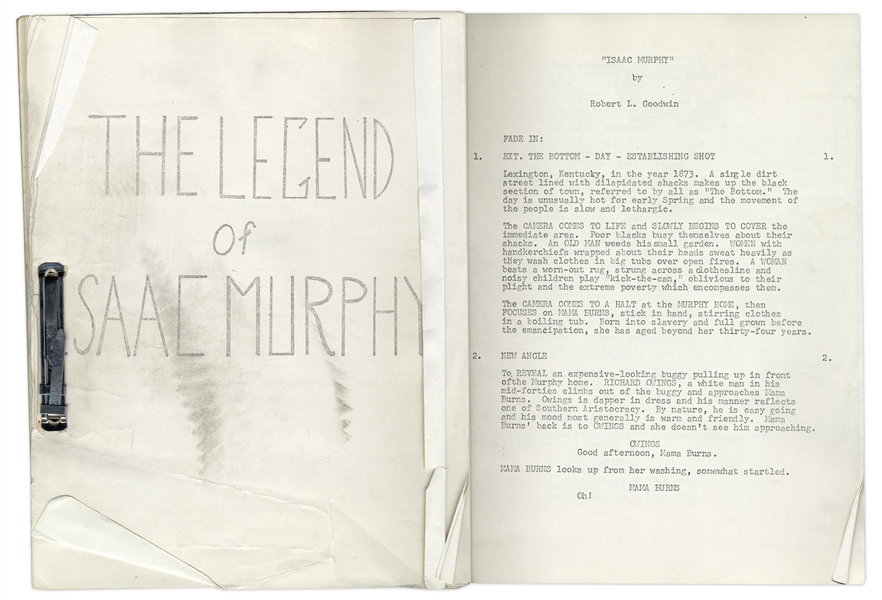 ''The Legend of Isaac Murphy'' Movie Script Written by Robert L. Goodwin, Owned by Redd Foxx of ''Sanford & Son'' -- 124 Pages -- Very Good Condition -- From Redd Foxx Estate