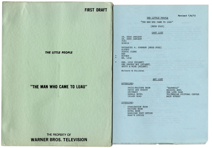 ''The Little People'' First Draft Script for ''The Man Who Came to Luau'' Episode, Owned by Redd Foxx -- Written by Garry Marshall -- 38 Pages -- Very Good Condition -- From Redd Foxx Estate