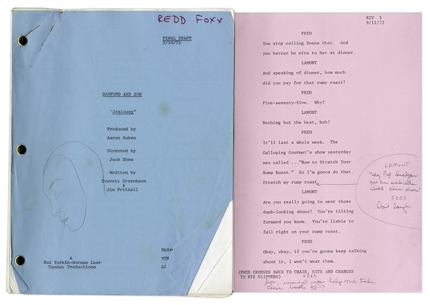 ''Sanford & Son'' Season 2, Episode 4 Final Draft Script Owned & Annotated by Redd Foxx -- 46 Pages -- Very Good Condition -- From Redd Foxx Estate