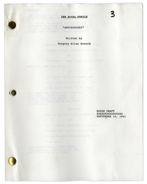 ''The Royal Family'' Rough Draft Script Owned by Redd Foxx of ''Sanford & Son'' -- Dated One Month Before Foxx's Death -- 43 Pages -- Very Good Condition -- From Redd Foxx Estate