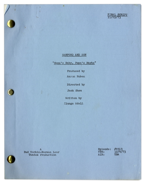 ''Sanford & Son'' Season 3, Episode 14 Final Draft Script Owned by Redd Foxx -- 45 Pages -- Very Good Condition -- From Redd Foxx Estate