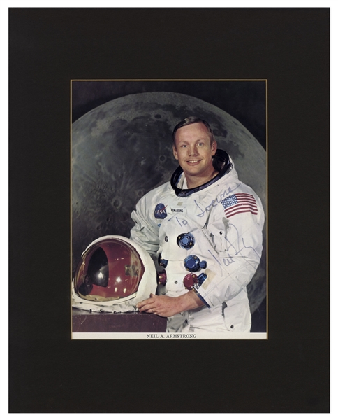 Neil Armstrong Signed 7.75'' x 10'' Photo in His Apollo 11 Spacesuit