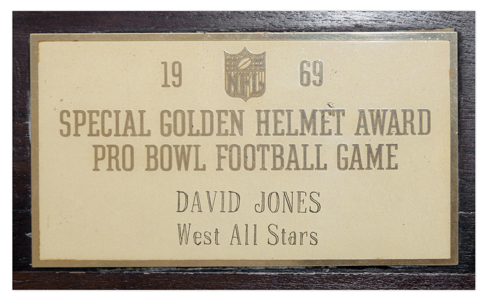 Hall of Famer Deacon Jones' Golden Helmet Award From 1969 East-West Pro Bowl -- With LOA From Jones' Widow