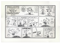 Charles Schulz Hand-Drawn Sunday Peanuts Strip From 1985 -- Baseball Strip Featuring Charlie Brown & Snoopy