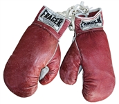Sonny Liston Boxing Gloves From 1963 Signed by Trainer Joe Pollino -- With LOA From Boxing Promoter Mel Greb