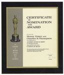 1965 Academy Award Nomination Presented to Henry Grace & Charles S. Thompson for A Patch of Blue