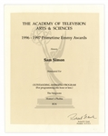 Emmy Nomination for The Simpsons Given to Sam Simon in 1997 for Episode Homers Phobia -- From the Sam Simon Estate
