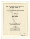 Emmy Nomination for The Simpsons Given to Sam Simon in 1996 -- From the Sam Simon Estate