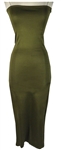 Kylie Jenner Owned Olive Green Strapless Dress