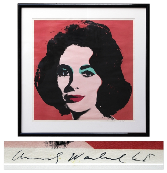 Andy Warhol 1965 Red ''Liz'' Lithograph -- Limited to Approximately 300