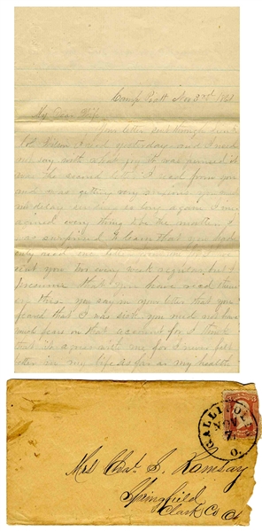 1861 Civil War Letter From Soldier in the 44th Ohio Infantry Band -- ''...The Rebels opened fire on our men at Gauley Bridge day before yesterday...''