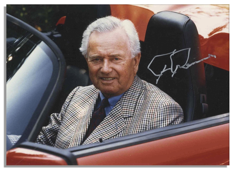 Signed 7'' x 5'' Photo of Legendary Automaker Ferdinand ''Ferry'' Porsche -- Near Fine