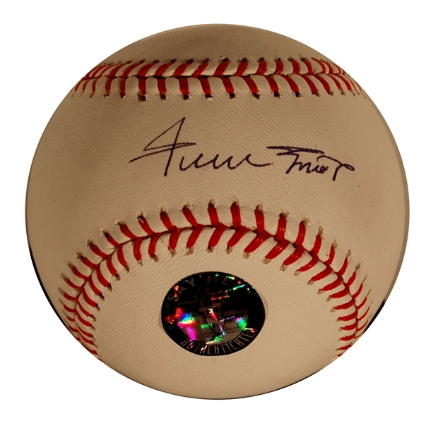 Willie Mays Signed OML Baseball -- With Mays' ''Say Hey'' Hologram