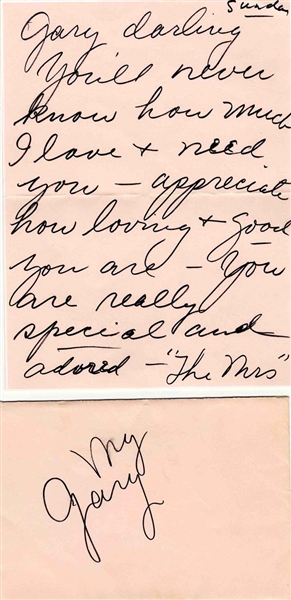 Lucille Ball Handwritten Letter to Her Husband Expressing Her Love for Him