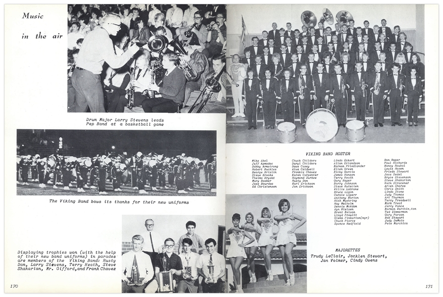 Karen Carpenter's 1965 Yearbook as a High School Sophomore -- Shows the Young Entertainer Singing in Various Photos