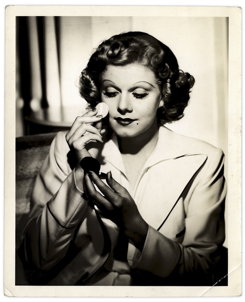 Jean Harlow Publicity Photo by Photographer Ted Allen -- With Official MGM Stamp on Verso -- 8 x 10 Semi-Matte -- Crease to Lower Right, Overall Very Good