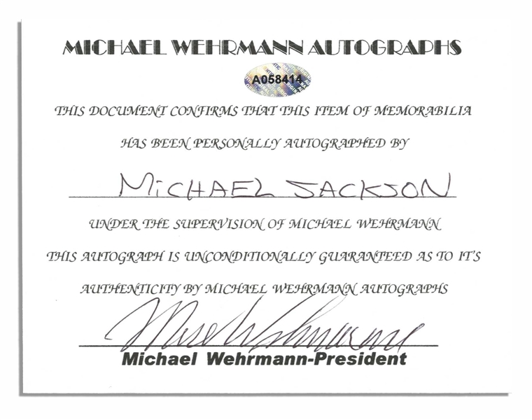Amazing Michael Jackson 8'' x 10'' Signed Photo -- Bold Signature