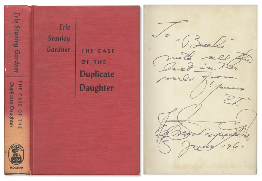 Perry Mason Mystery Signed by Author Erle Stanley Gardner -- ''The Case of the Duplicate Daughter'' First Edition