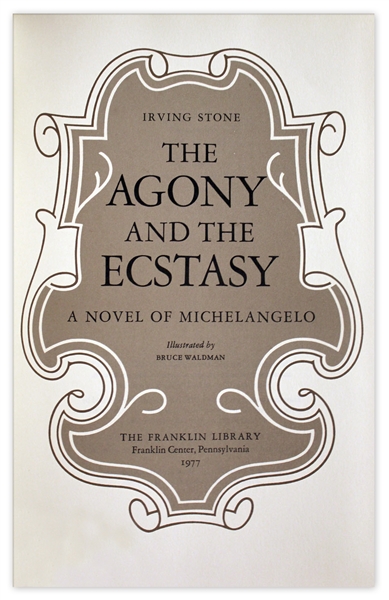 Irving Stone Signed Limited Edition of ''The Agony and the Ecstasy'' -- Fine