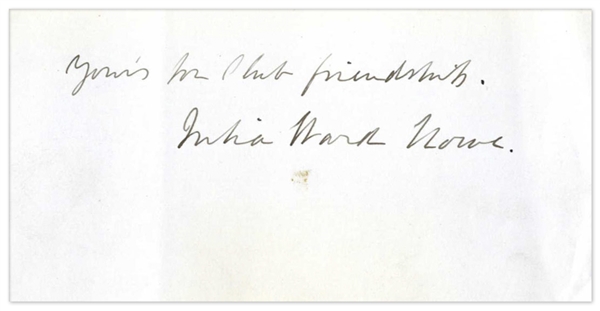 Julia Ward Howe Signed Slip