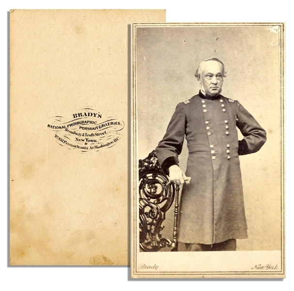 Union General Henry Halleck CDV Photograph -- Mathew Brady Backstamp