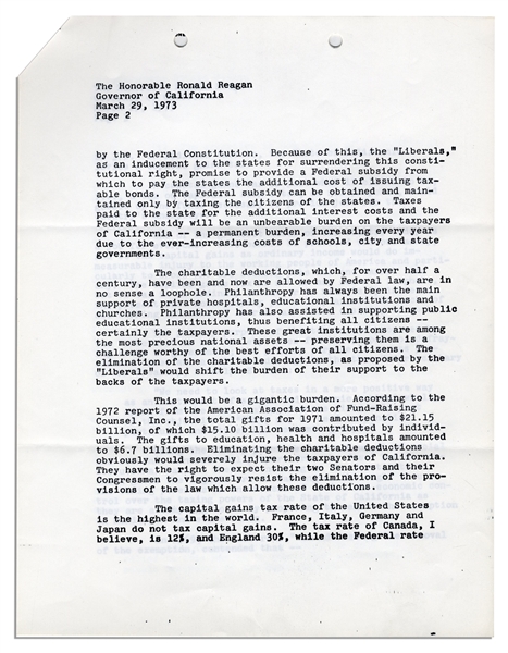 Walter O'Malley Autograph Note Signed Upon a Letter to Ronald Reagan -- ''...Calder Mackay at age 80 continues to be on the ball!''