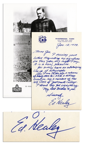 Football Hall of Famer Ed Healey Autograph Letter Signed -- ''...I thank God for everything...''