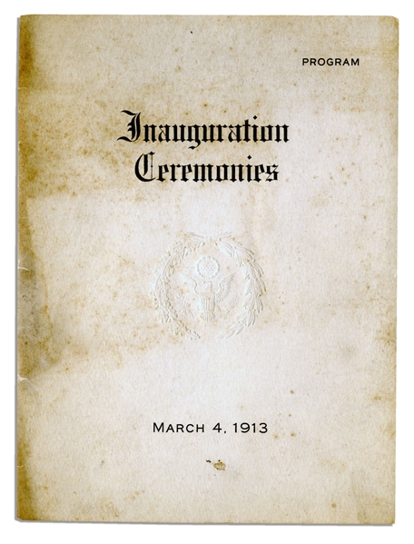 Woodrow Wilson First Inaugural Program -- 1913