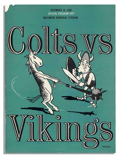 Collection of 10 Early 1960's Baltimore Colts Programs