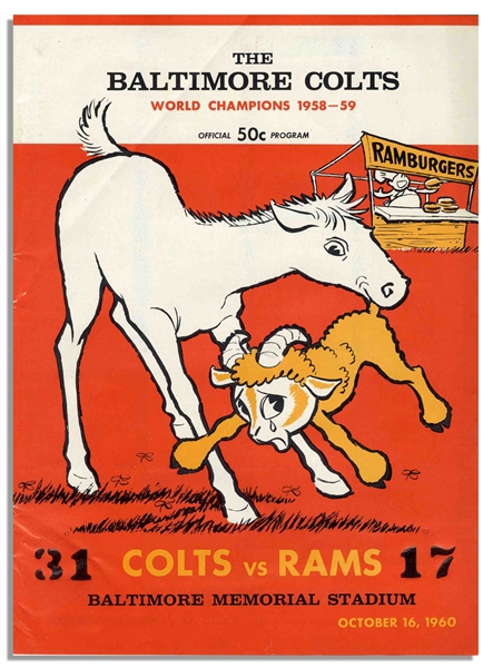 Collection of 10 Early 1960's Baltimore Colts Programs