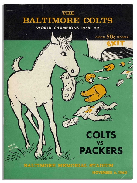 Collection of 10 Early 1960's Baltimore Colts Programs