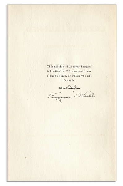 Eugene O'Neill Signed Limited Edition of ''Lazarus Laughed''