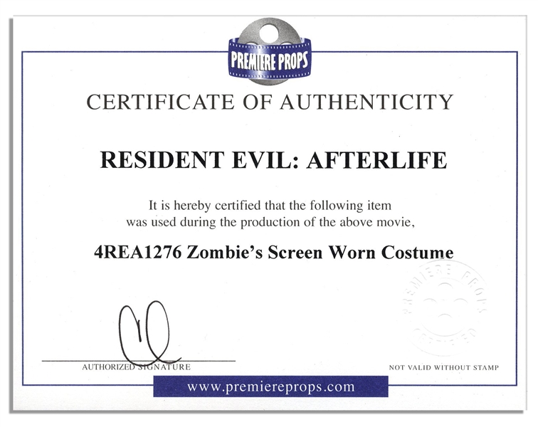 ''Resident Evil: Afterlife'' Screen-Worn Zombie Costume