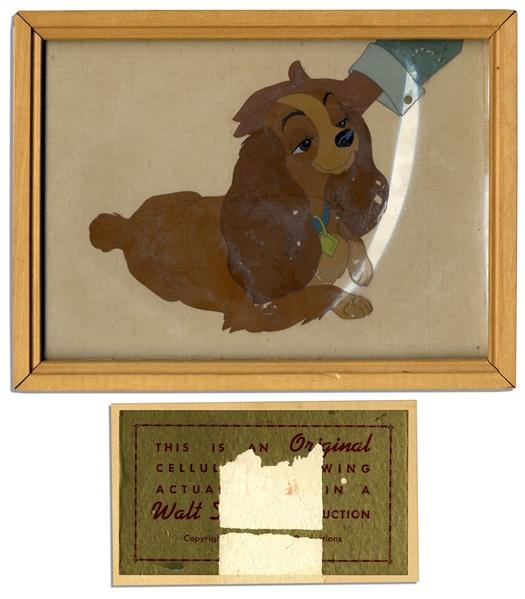 Disney Animation Cel From Lady and the Tramp -- With Disney Seal