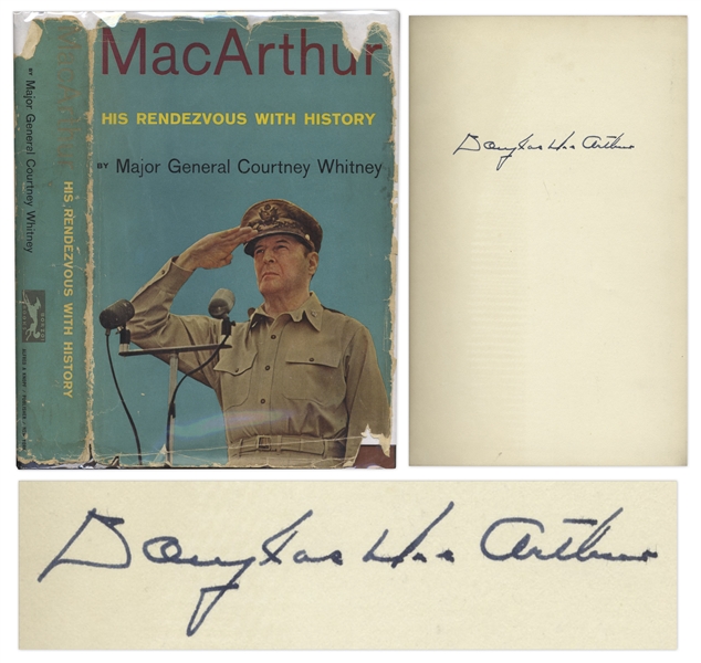WWII General Douglas MacArthur Signed First Edition of ''MacArthur: His Rendezvous With History'' -- Uninscribed