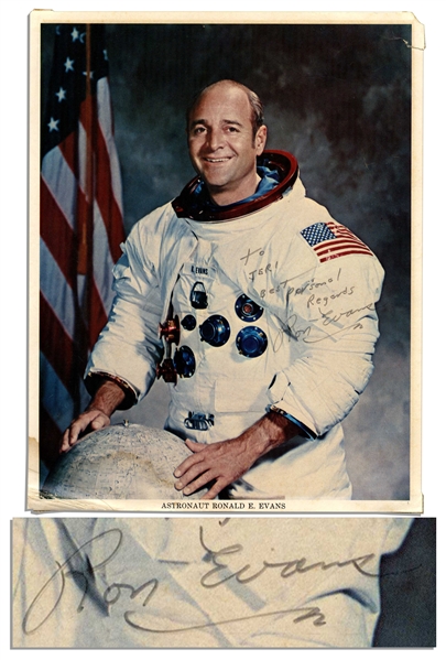 Apollo 17 Astronaut Ron Evans Signed 8'' x 10'' Photo