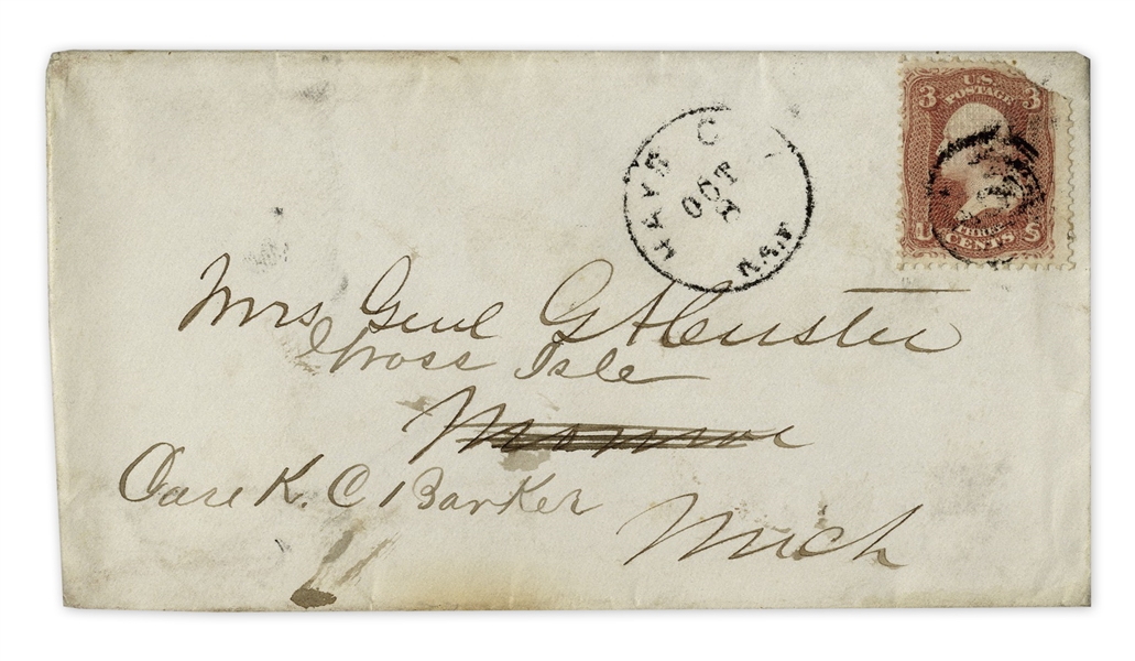 George Custer Envelope Signed with a Full Signature