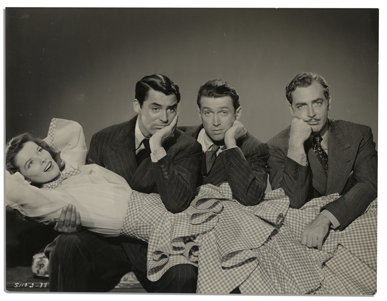 Press Photo of Cary Grant, Katharine Hepburn, James Stewart & John Howard in ''The Philadelphia Story''