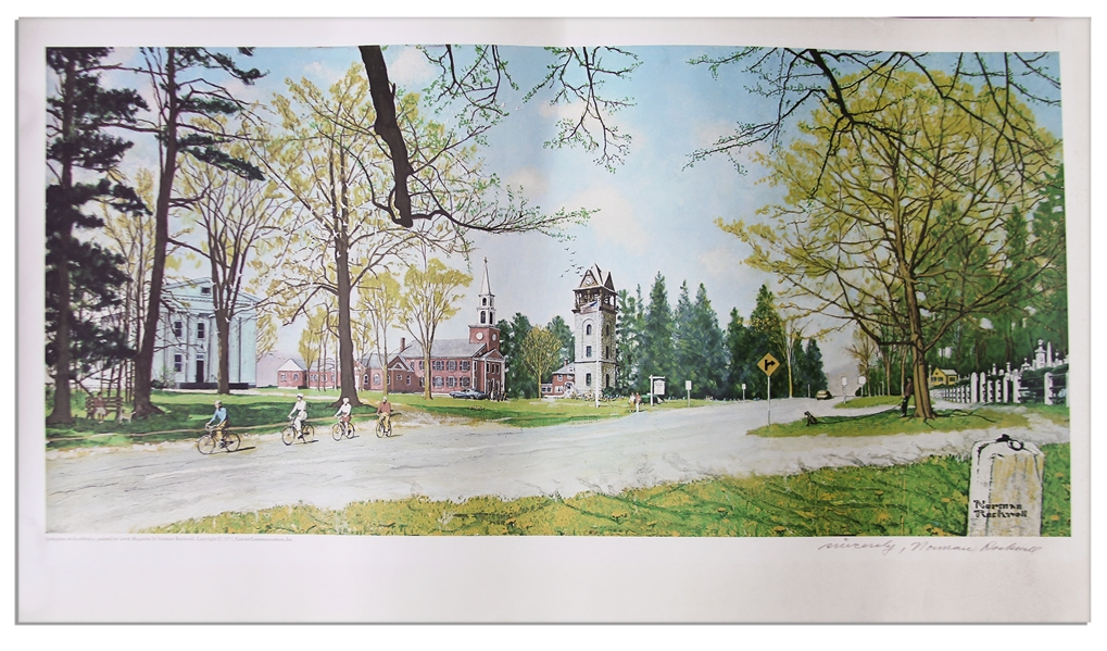 Norman Rockwell Signed Lithograph of His ''Springtime on Stockbridge''