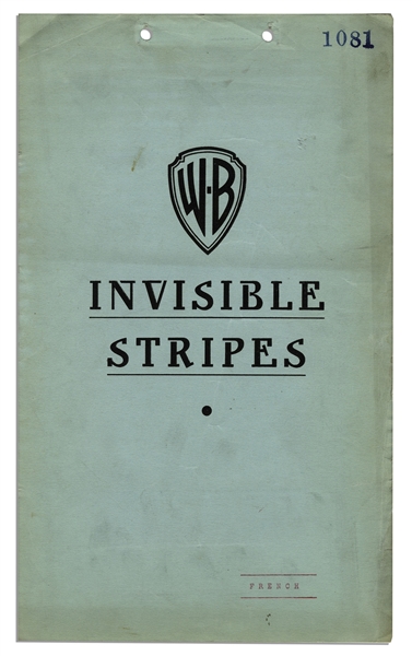 Vintage 1939 Script For ''Invisible Stripes'' Starring George Raft, Humphrey Bogart & William Holden -- With Hand Corrections & Notes