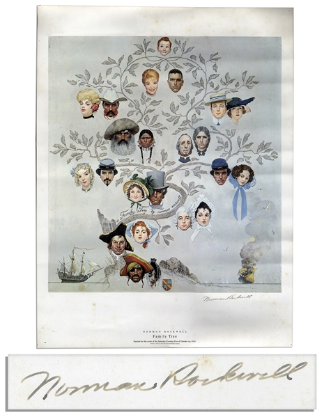 Norman Rockwell Signed Print of His Famous ''Saturday Evening Post'' Cover From 1959 Titled, ''Family Tree''