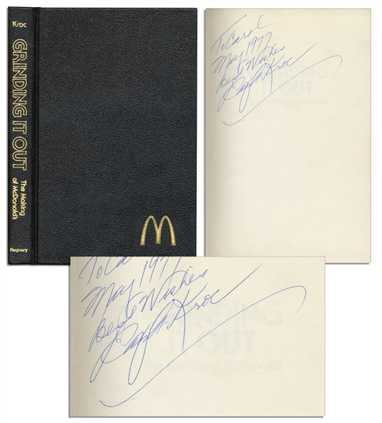 McDonald's CEO Ray Kroc Twice Signed Book, ''The Making of McDonald's''