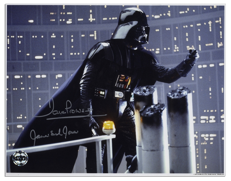 ''Star Wars'' 14'' x 11'' Photo Signed by Darth Vader's Voice, James Earl Jones and by Dave Prowse, Who Played Him Onscreen in the Original Trilogy -- Fine